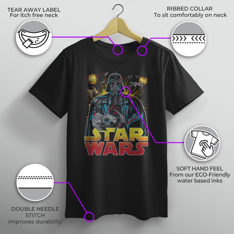 STAR WARS Boy's Darth Vader Battle T-Shirt - Black - X Large - Image 3